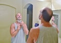 A man shaving