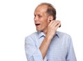 Man Shaving hair in ears Royalty Free Stock Photo