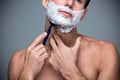 Man shaving Royalty Free Stock Photo