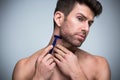 Man shaving Royalty Free Stock Photo