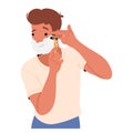 Man Shaving, Daily Self-care Ritual, Epitomizes The Male Beauty Routine. Precision Meets Masculinity As Razor Glides