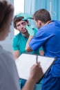 Man with shiner in hospital