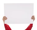 Man in shirt holding blank sign Royalty Free Stock Photo