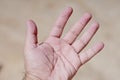 Hands got wrinkly and pruney in the bath, or in water Royalty Free Stock Photo
