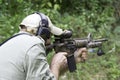 Man Shooting Carbine Royalty Free Stock Photo