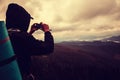 Man shooting in Carpatian mountains Royalty Free Stock Photo