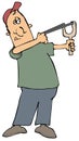 Man Shooting A Slingshot Royalty Free Stock Photo