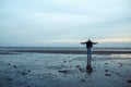 Man on the shore of Azov Sea Royalty Free Stock Photo