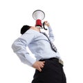 Man shouting megaphone Royalty Free Stock Photo