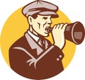 Man Shouting With Vintage Bullhorn Retro Royalty Free Stock Photo