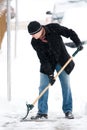 Man shoveling snow