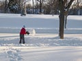 Man shoveling snow Royalty Free Stock Photo