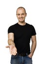 Man show his hand Royalty Free Stock Photo