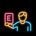 Man Show Letter neon glow icon illustration