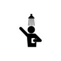 Man showering icon on white background. Shower sign