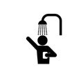 Man showering icon on white background. Shower sign