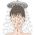 Man Showering Royalty Free Stock Photo