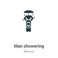 Man showering vector icon on white background. Flat vector man showering icon symbol sign from modern behavior collection for Royalty Free Stock Photo