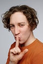 Man Showing Be Quiet Gesture Royalty Free Stock Photo
