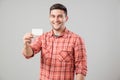 Man showing blank business card Royalty Free Stock Photo