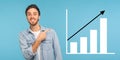 man showing business growth graph Royalty Free Stock Photo