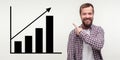 man showing business growth graph Royalty Free Stock Photo