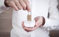 Man showing computer mouse and padlock Royalty Free Stock Photo