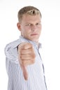 Man showing disapproval sign Royalty Free Stock Photo