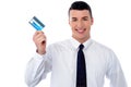 Man showing his credit card Royalty Free Stock Photo