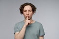 Man Showing Keep Silence Gesture Royalty Free Stock Photo