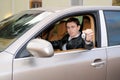 Man showing the keys Royalty Free Stock Photo