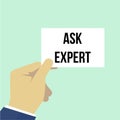 Man showing paper ASK EXPERT text Royalty Free Stock Photo