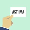 Man showing paper ASTHMA text