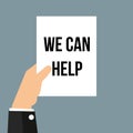 Man showing paper WE CAN HELP Royalty Free Stock Photo