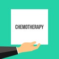 Man showing paper CHEMOTHERAPY text