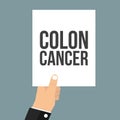 Man showing paper COLON CANCER text Royalty Free Stock Photo