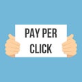 Man showing paper PAY PER CLICK Royalty Free Stock Photo