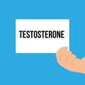 Man showing paper TESTOSTERONE text