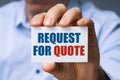 Man Showing Request For Quote Card