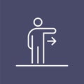 Man showing right direction icon ui people simple line flat illustration