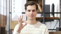 Man shows ok sign excellent job , Successful business