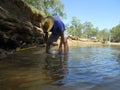 Man,sieving for sapphires