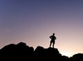 Man silhouete in the mountain - Horizontal Royalty Free Stock Photo