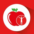 Man silhouette apple health design