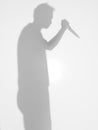 Man Silhouette Holding A Knife, Diffuse Surface