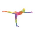 man silhouette practising yoga in warrior iii pose. Vector illustration decorative design Royalty Free Stock Photo