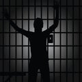Man silhouette in prision illustration