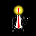 Man Silhouette Suit Red Tie Exclamation Mark Head Concept Royalty Free Stock Photo