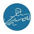 Man silhouette swimmer athlete Royalty Free Stock Photo