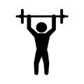 Man silhouette weight lifting